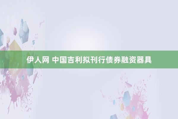 伊人网 中国吉利拟刊行债券融资器具